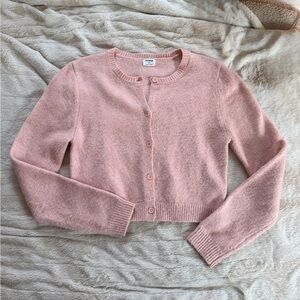 Pink Cropped Cardigan